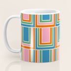 Colorful Retro Geometric Portes Pattern II Blue Orange Pink Green Coffee Mug Gallery Image 3