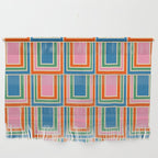 Colorful Retro Geometric Portes Pattern II Blue Orange Pink Green Wall Hanging Gallery Image 1