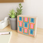 Colorful Retro Geometric Portes Pattern II Blue Orange Pink Green Mini Art Print Gallery Image 2