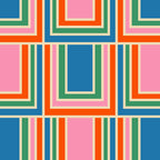 Colorful Retro Geometric Portes Pattern II Blue Orange Pink Green Coffee Mug Gallery Image 2