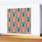 Colorful Retro Geometric Portes Pattern II Blue Orange Pink Green Wall Mural Gallery Image 2