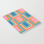 Colorful Retro Geometric Portes Pattern II Blue Orange Pink Green Notebook Gallery Image 2