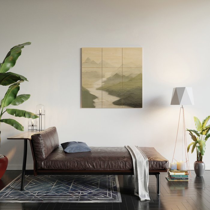 Sage Landscape III Wood Wall Art Gallery Image 2