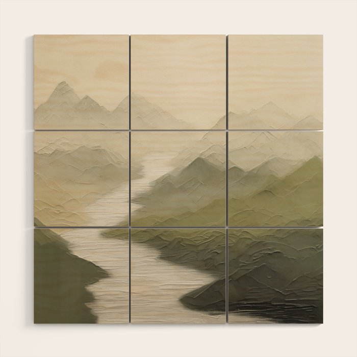 Sage Landscape III Wood Wall Art Gallery Image 1