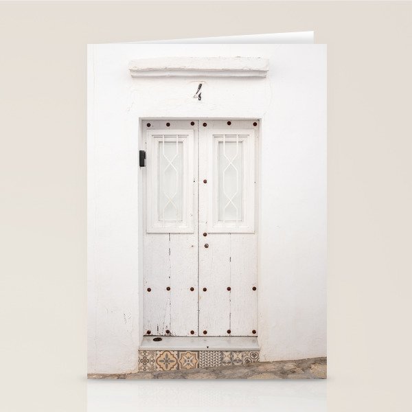 The White door | Vejer de La Frontera | Spain travel photography Stationery Card Gallery Image 1