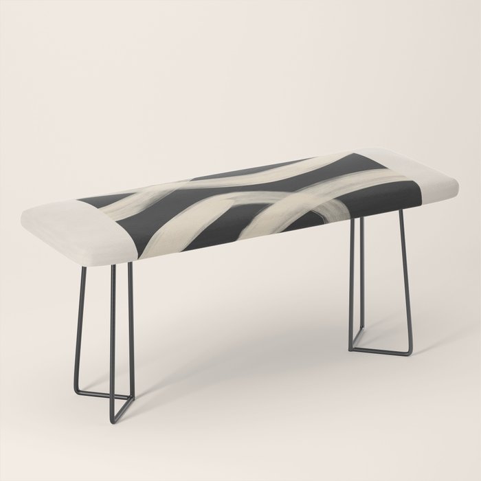Black and White Abstract Line Art 1 Bench Gallery Image 1