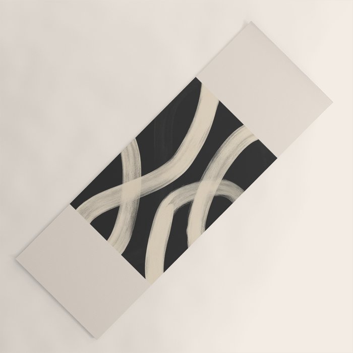Black and White Abstract Line Art 1 Yoga Mat Gallery Image 1