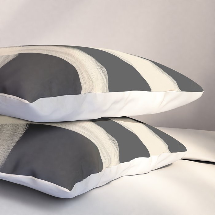Black and White Abstract Line Art 1 Pillow Sham Gallery Image 3