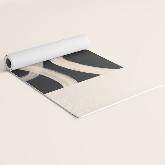 Black and White Abstract Line Art 1 Yoga Mat Gallery Image 2
