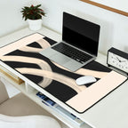 Black and White Abstract Line Art 1 Desk Mat Gallery Image 2