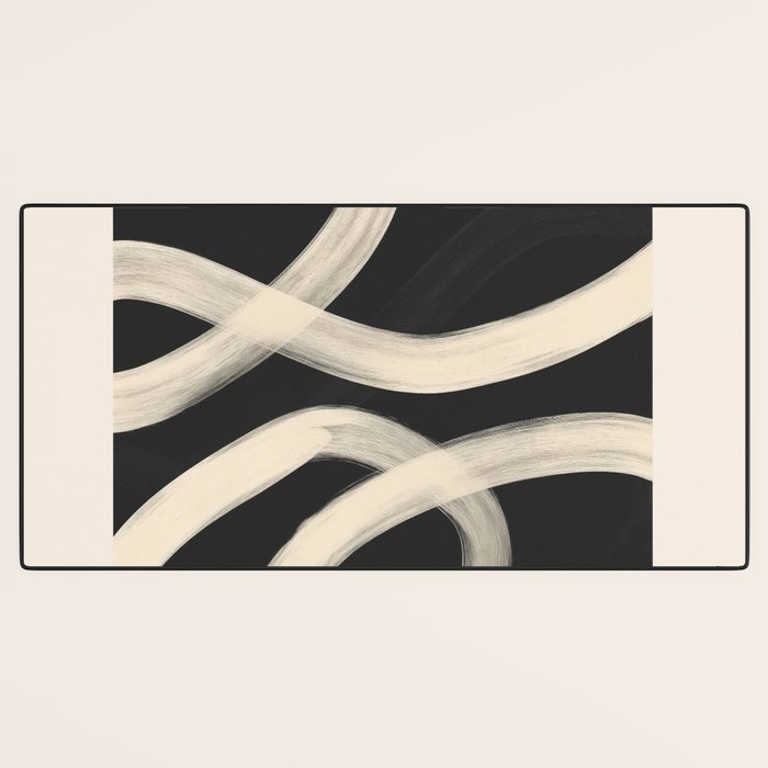 Black and White Abstract Line Art 1 Desk Mat Gallery Image 3