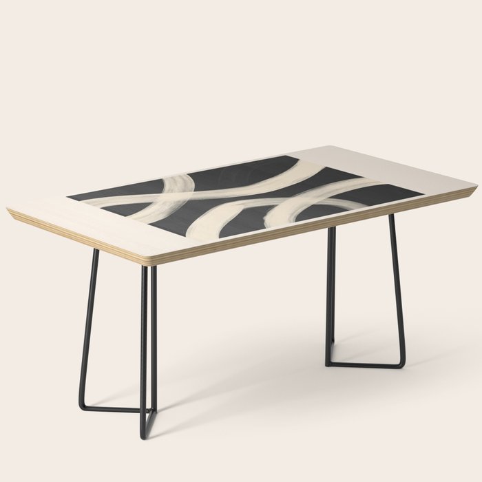 Black and White Abstract Line Art 1 Coffee Table Gallery Image 1