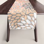 Flowers Abstract Print, Coral, Peach, Gray Table Runner Gallery Image 1