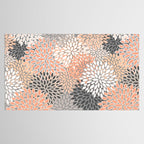 Flowers Abstract Print, Coral, Peach, Gray Tablecloth Gallery Image 2