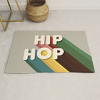 HIP HOP - retro typography Rug Gallery Image 1