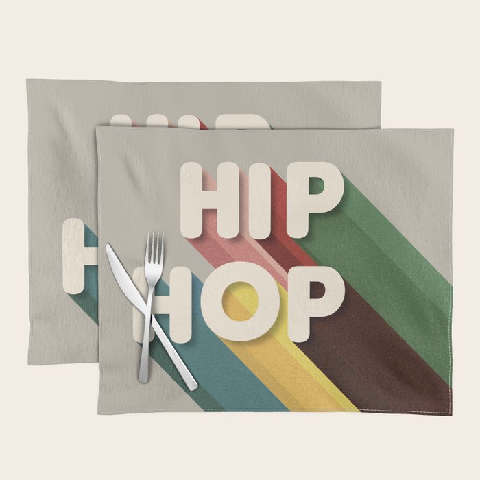 HIP HOP - retro typography Placemat Gallery Image 1