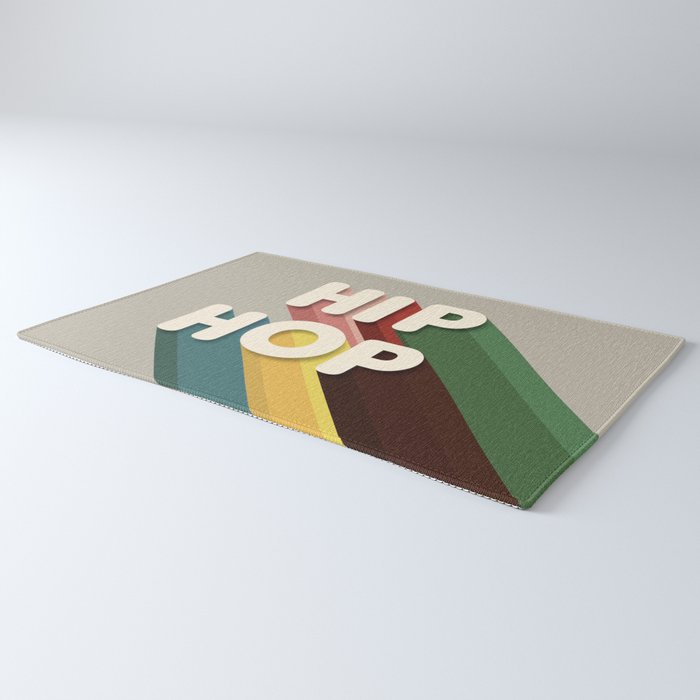 HIP HOP - retro typography Rug Gallery Image 3