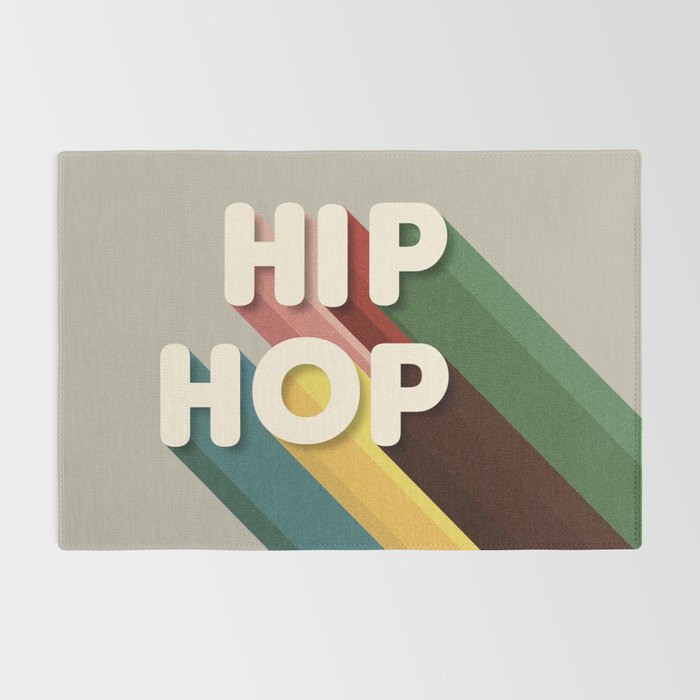 HIP HOP - retro typography Rug Gallery Image 2