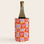 Retro red love heart checkered pattern Wine Chiller Gallery Image 3