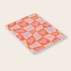 Retro red love heart checkered pattern Notebook Gallery Image 3