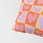 Retro red love heart checkered pattern Pillow Sham Gallery Image 4