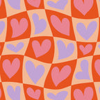Retro red love heart checkered pattern Coffee Mug Gallery Image 2