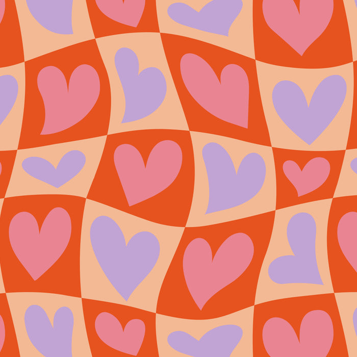 Retro red love heart checkered pattern Coffee Mug Gallery Image 2