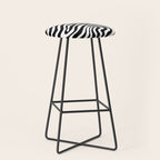 Abstract black and white stripe line pattern Stool Gallery Image 1
