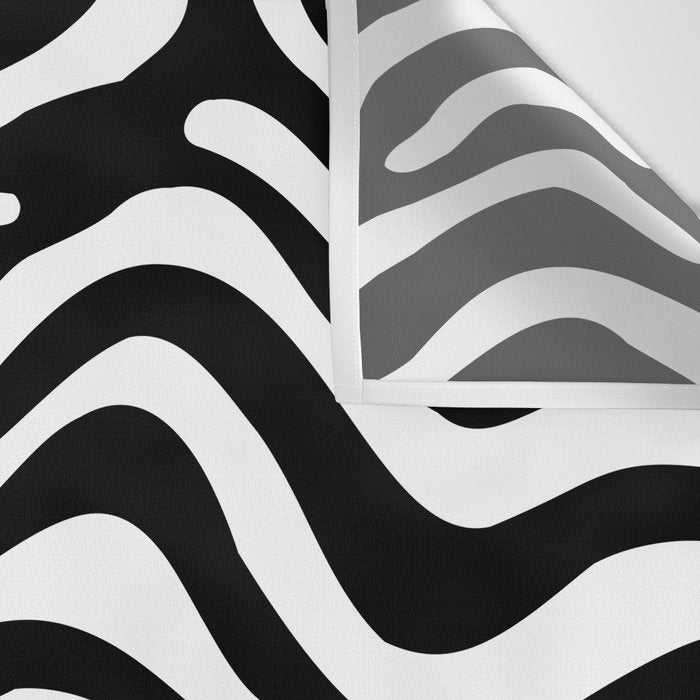 Abstract black and white stripe line pattern Wall Tapestry Gallery Image 3