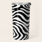 Abstract black and white stripe line pattern Travel Mug Gallery Image 2