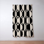Hollywood Regency 261 Scandi Black and Linen White Window Curtain Gallery Image 3