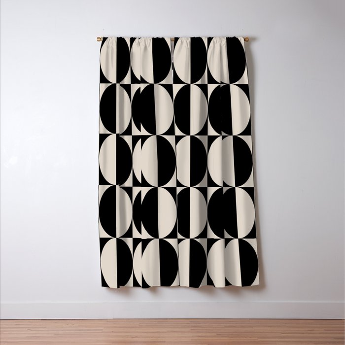 Hollywood Regency 261 Scandi Black and Linen White Window Curtain Gallery Image 3