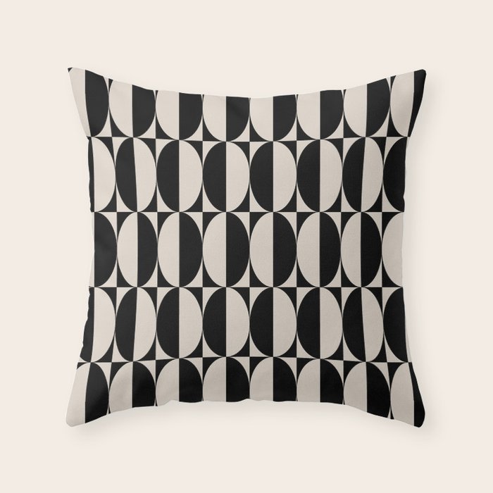 Hollywood Regency 261 Scandi Black and Linen White Throw Pillow Gallery Image 6