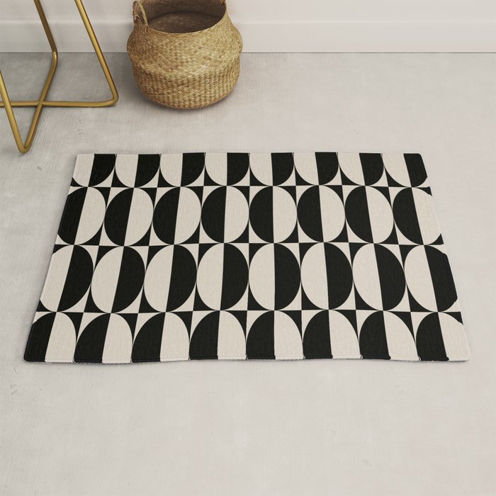 Hollywood Regency 261 Scandi Black and Linen White Rug Gallery Image 1