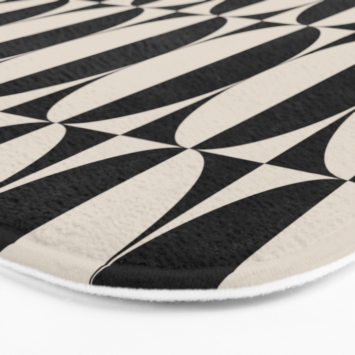 Hollywood Regency 261 Scandi Black and Linen White Bath Mat Gallery Image 3