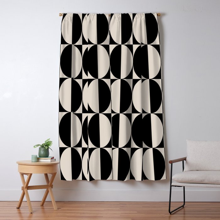 Hollywood Regency 261 Scandi Black and Linen White Window Curtain Gallery Image 5