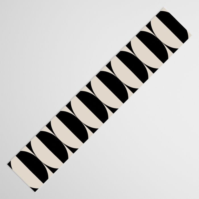 Hollywood Regency 261 Scandi Black and Linen White Table Runner Gallery Image 3
