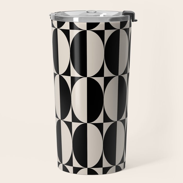Hollywood Regency 261 Scandi Black and Linen White Travel Mug Gallery Image 2