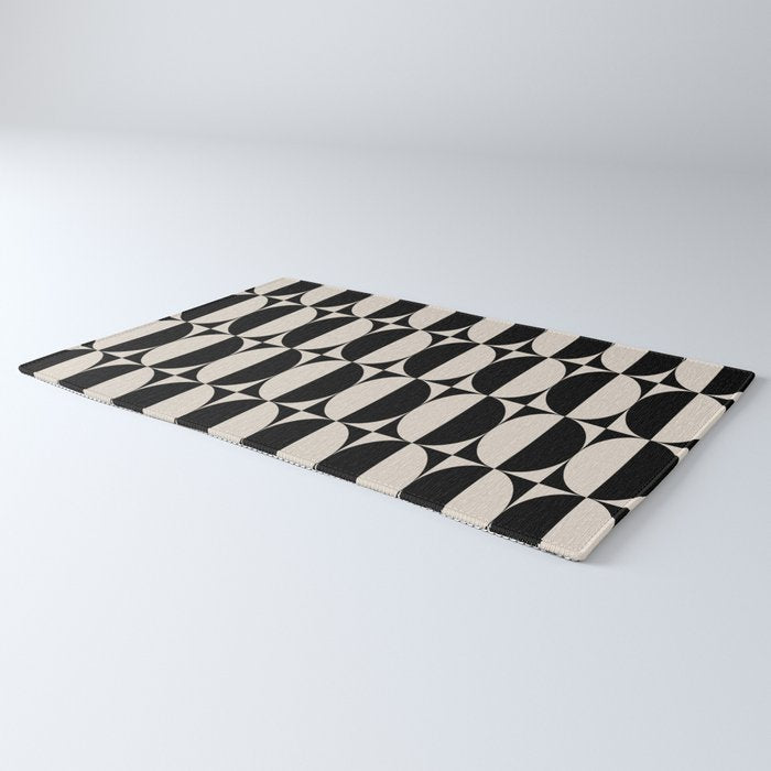 Hollywood Regency 261 Scandi Black and Linen White Rug Gallery Image 3