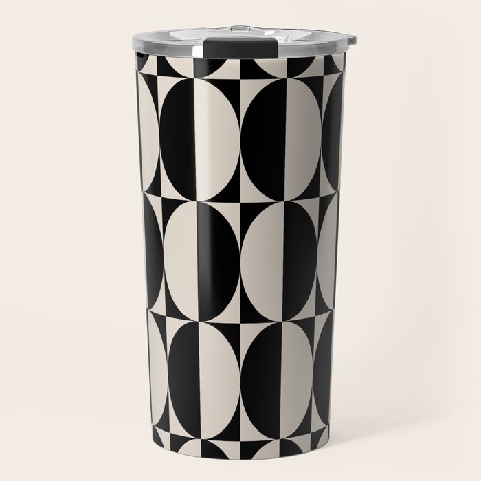 Hollywood Regency 261 Scandi Black and Linen White Travel Mug Gallery Image 1