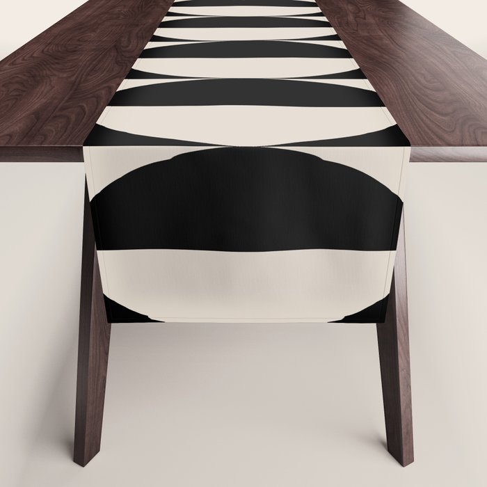 Hollywood Regency 261 Scandi Black and Linen White Table Runner Gallery Image 1