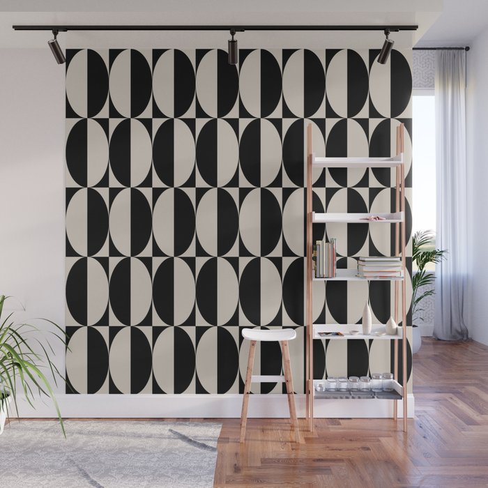 Hollywood Regency 261 Scandi Black and Linen White Wall Mural Gallery Image 1