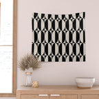 Hollywood Regency 261 Scandi Black and Linen White Wall Tapestry Gallery Image 2
