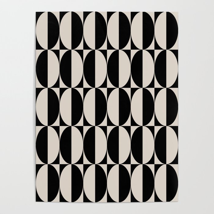 Hollywood Regency 261 Scandi Black and Linen White Poster Gallery Image 1