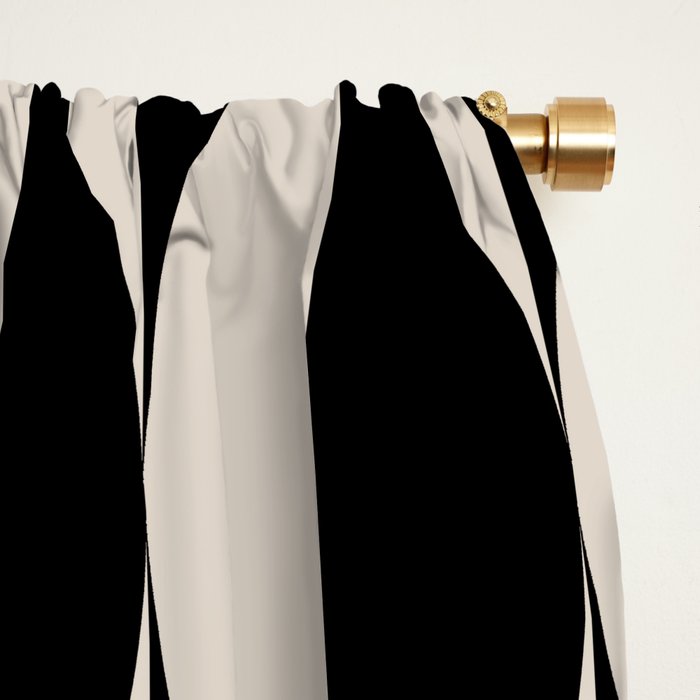 Hollywood Regency 261 Scandi Black and Linen White Window Curtain Gallery Image 2