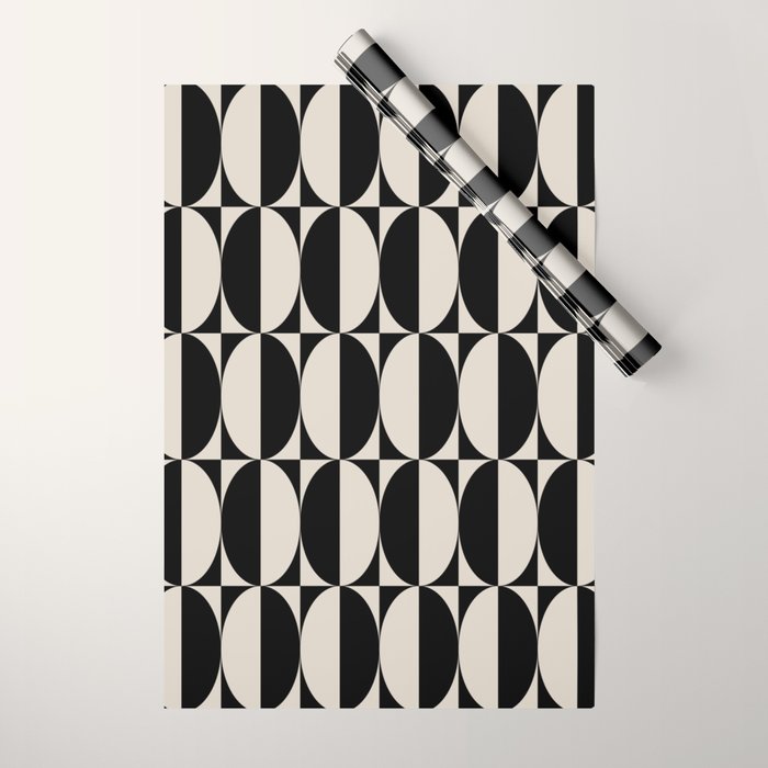 Hollywood Regency 261 Scandi Black and Linen White Wrapping Paper Gallery Image 1