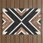 Urban Tribal Pattern No.1 - Concrete and Wood Outdoor Rug Gallery Image 1