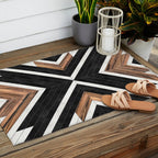 Urban Tribal Pattern No.1 - Concrete and Wood Outdoor Rug Gallery Image 2