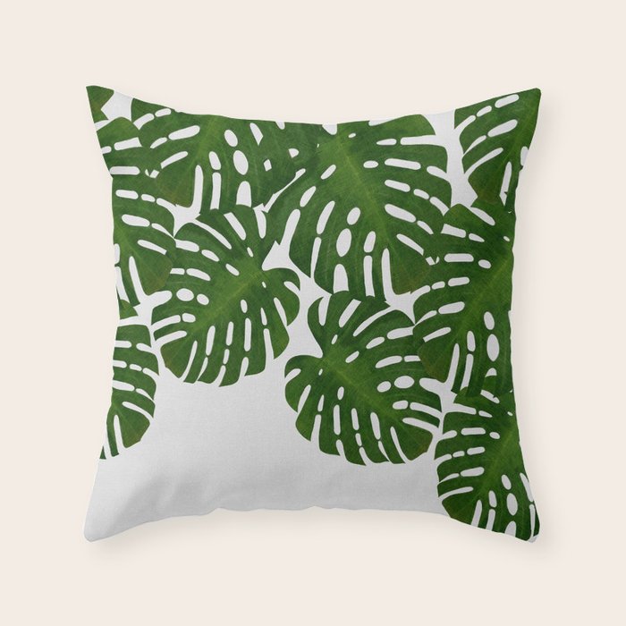 Monstera Leaf I Throw Pillow Gallery Image 1