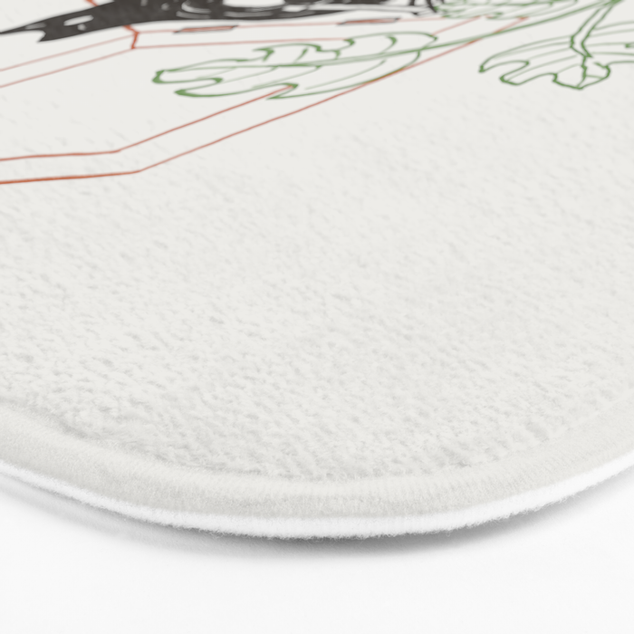 Cat and Plant 78: Vinyl Cat Bath Mat Gallery Image 3